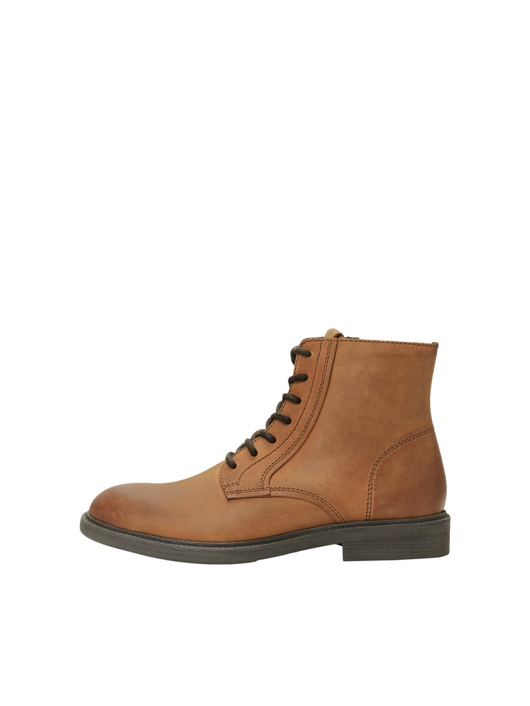 JackJones – Walton Leather Boot – Cognac