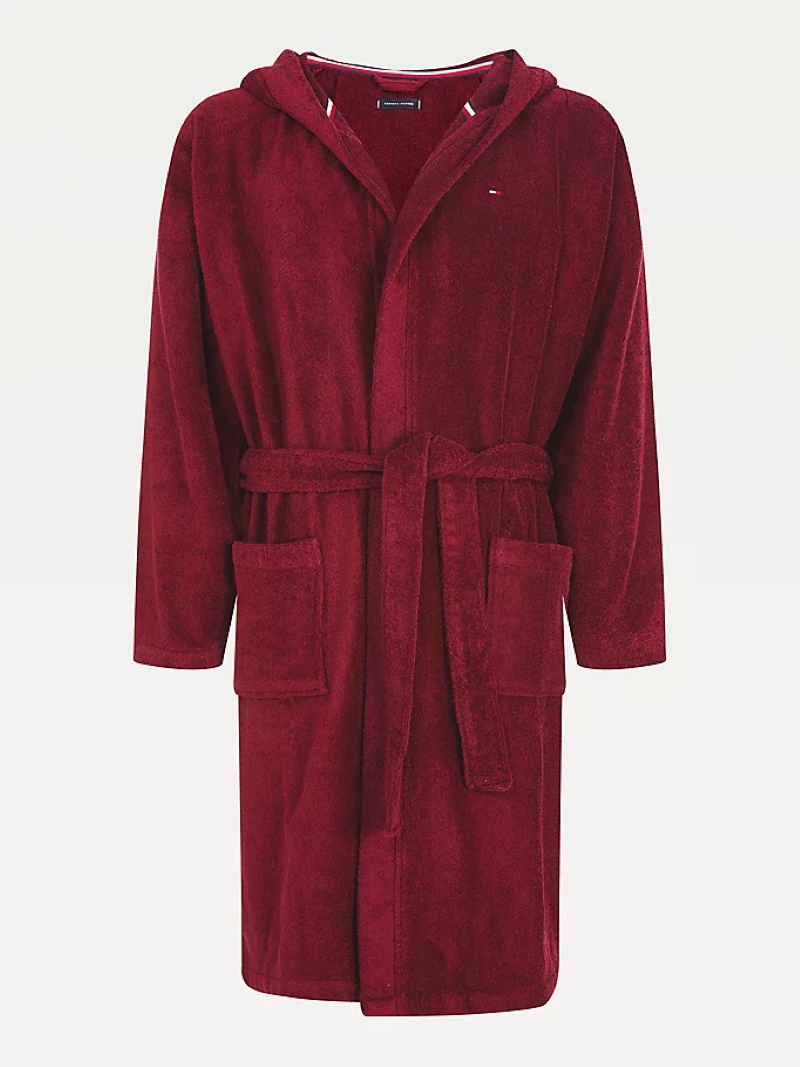 Tommy Hilfiger – Male Towelling Robe Gold – Deep Rouge