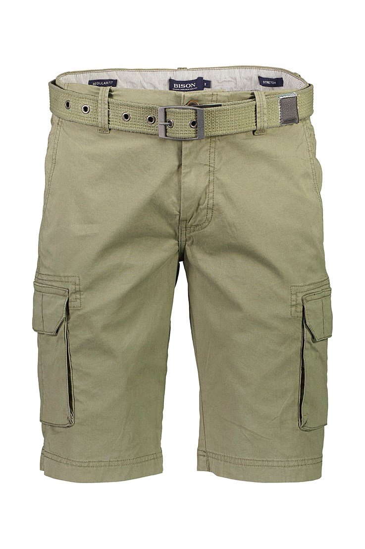 Bison – Cotton Stretch Cargo Shorts – Army