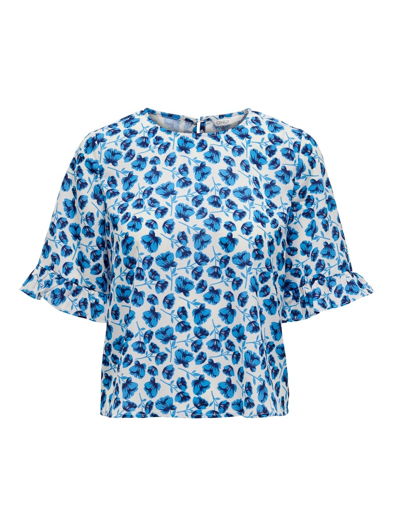 Only – Zoe Flower 2/4 Top – Blue Aster